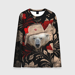 Лонгслив мужской Медведь в ушанке, цвет: 3D-принт