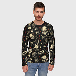 Лонгслив мужской Гранж с черепами, цвет: 3D-принт — фото 2