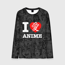 Лонгслив мужской I love Anime, цвет: 3D-принт