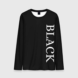Лонгслив мужской Чёрная футболка с текстом, цвет: 3D-принт
