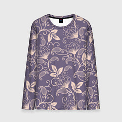 Лонгслив мужской Узоры Цветы, цвет: 3D-принт