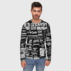 Лонгслив мужской Рок группы, цвет: 3D-принт — фото 2