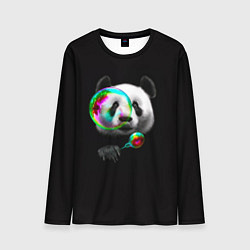Лонгслив мужской Панда и мыльный пузырь, цвет: 3D-принт