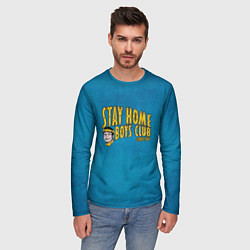 Лонгслив мужской Stay home boys club, цвет: 3D-принт — фото 2