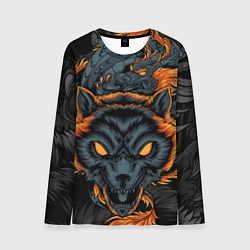 Лонгслив мужской Волк и дракон, цвет: 3D-принт