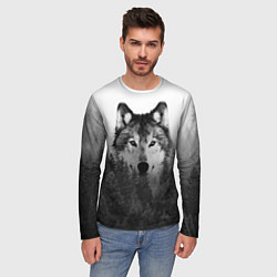Лонгслив мужской Волк, цвет: 3D-принт — фото 2