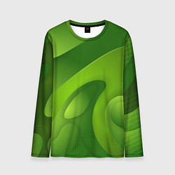 Лонгслив мужской 3d Green abstract, цвет: 3D-принт