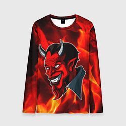 Лонгслив мужской The devil is on fire, цвет: 3D-принт