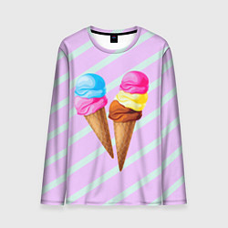 Лонгслив мужской Мороженое графический фон, цвет: 3D-принт