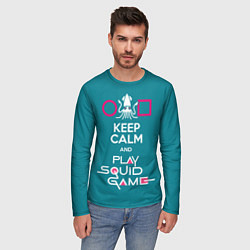 Лонгслив мужской Keep calm and play squid game, цвет: 3D-принт — фото 2