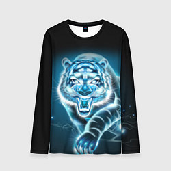 Лонгслив мужской НЕНОНОВЫЙ ТИГР 2022 NEON TIGER NEW YEAR, цвет: 3D-принт