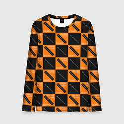 Лонгслив мужской Black Orange Squares, цвет: 3D-принт
