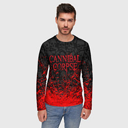 Лонгслив мужской CANNIBAL CORPSE, БРЫЗГИ КРАСОК ЧЕРЕПА, цвет: 3D-принт — фото 2