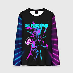 Лонгслив мужской Неоновый Сайтама One Punch-Man, цвет: 3D-принт