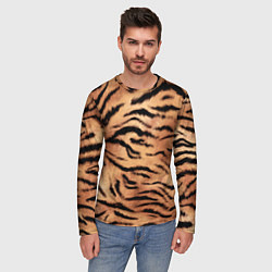 Лонгслив мужской Шкура тигра текстура, цвет: 3D-принт — фото 2