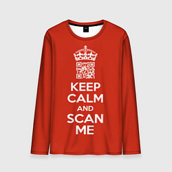 Мужской лонгслив Keep calm and scan me: fuck off