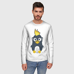 Лонгслив мужской Linux пингвин Талисман для программистов, цвет: 3D-принт — фото 2