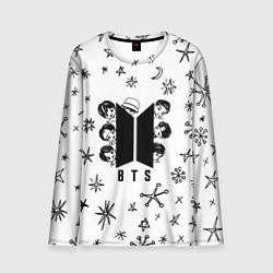 Лонгслив мужской ЛОГОТИП БТС LOGO BTS, цвет: 3D-принт