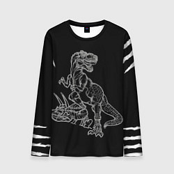 Лонгслив мужской Тираннозавр Скелет, цвет: 3D-принт