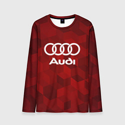 Мужской лонгслив Ауди, Audi Красный фон