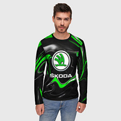 Лонгслив мужской Skoda: Auto Logo, цвет: 3D-принт — фото 2