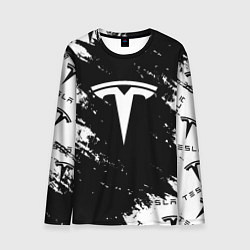 Мужской лонгслив Tesla logo texture