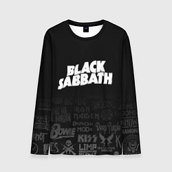 Мужской лонгслив Black Sabbath логотипы рок групп