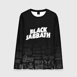 Лонгслив мужской Black Sabbath логотипы рок групп, цвет: 3D-принт