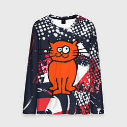 Лонгслив мужской Забаный красный кот, цвет: 3D-принт