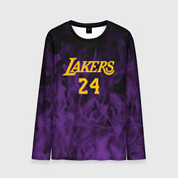 Лонгслив мужской Lakers 24 фиолетовое пламя, цвет: 3D-принт
