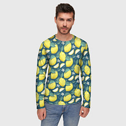 Лонгслив мужской Cute lemon pattern, цвет: 3D-принт — фото 2