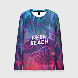 Лонгслив мужской Neon beach, цвет: 3D-принт