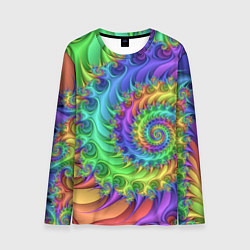 Лонгслив мужской Красочная фрактальная спираль Узор Colorful fracta, цвет: 3D-принт