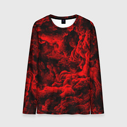 Лонгслив мужской Красный дым Red Smoke Красные облака, цвет: 3D-принт