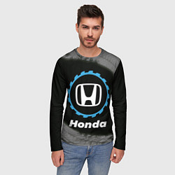 Лонгслив мужской Honda в стиле Top Gear со следами шин на фоне, цвет: 3D-принт — фото 2