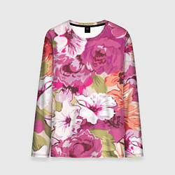Лонгслив мужской Красочный цветочный паттерн Лето Fashion trend 202, цвет: 3D-принт
