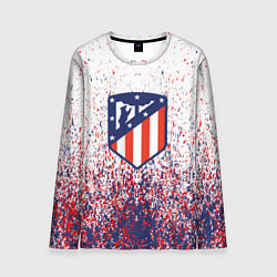 Мужской лонгслив Atletico madrid logo брызги красок