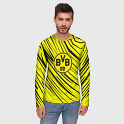 Лонгслив мужской Borussia боруссия абстрактный фон желтый, цвет: 3D-принт — фото 2