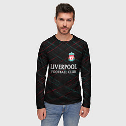 Лонгслив мужской Liverpool ливерпуль чёрточки, цвет: 3D-принт — фото 2