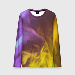 Лонгслив мужской Неоновые фонари на шёлковой поверхности - Фиолетов, цвет: 3D-принт