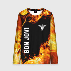 Лонгслив мужской Bon Jovi и Пылающий Огонь, цвет: 3D-принт