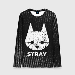 Мужской лонгслив Stray с потертостями на темном фоне