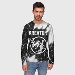 Лонгслив мужской Kreator кот - краска, цвет: 3D-принт — фото 2