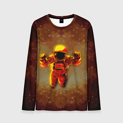 Лонгслив мужской Космонавт в пылающем космосе, цвет: 3D-принт