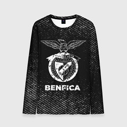 Мужской лонгслив Benfica с потертостями на темном фоне