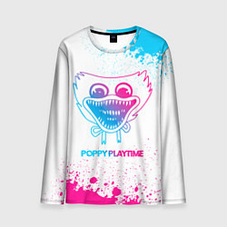 Мужской лонгслив Poppy Playtime neon gradient style