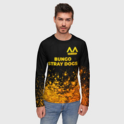 Лонгслив мужской Bungo Stray Dogs - gold gradient: символ сверху, цвет: 3D-принт — фото 2