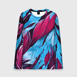 Лонгслив мужской Яркие экзотические перья, цвет: 3D-принт