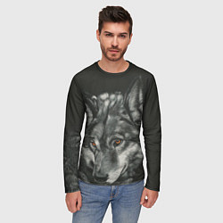 Лонгслив мужской Серый мудрый волк, цвет: 3D-принт — фото 2