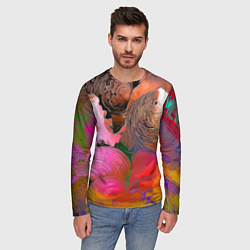 Лонгслив мужской Стилизованная композиция из океанских ракушек, цвет: 3D-принт — фото 2